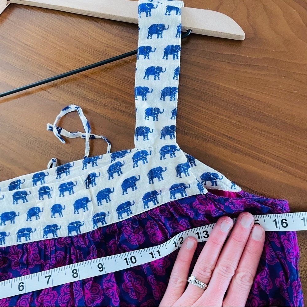 Anthropologie Hei Hei Purple & Blue Elephants Dress - Picture 5 of 9